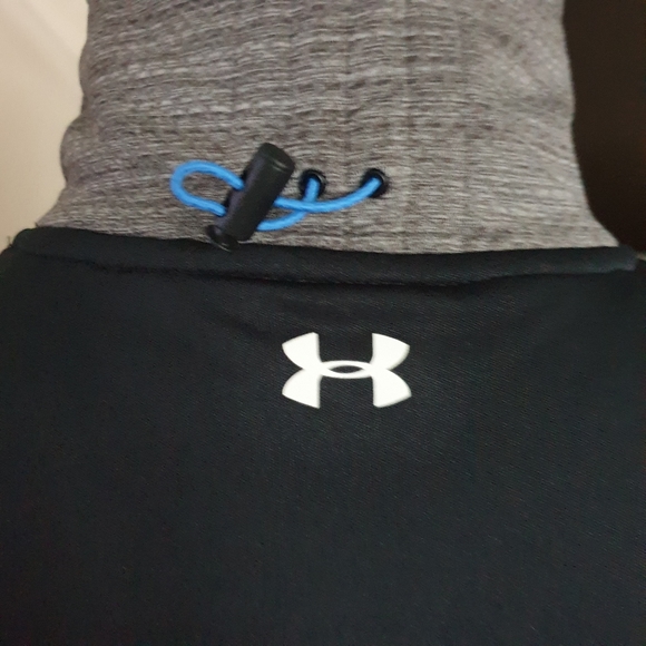 Under Armour ColdGear Reactor 3G Pullover Mock Neck Black & Grey Vest Jacket SM - Picture 4 of 16